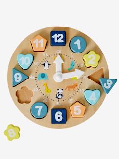 Ecorresponsables-Juguetes-Juegos educativos-Leer, escribir, contar y leer la hora-Reloj de aprendizaje de madera FSC®