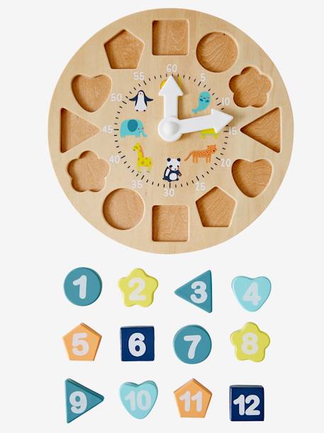 Reloj de aprendizaje de madera FSC® multicolor 