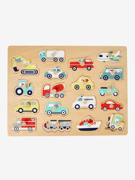 Puzzle de vehículos de madera FSC® multicolor 