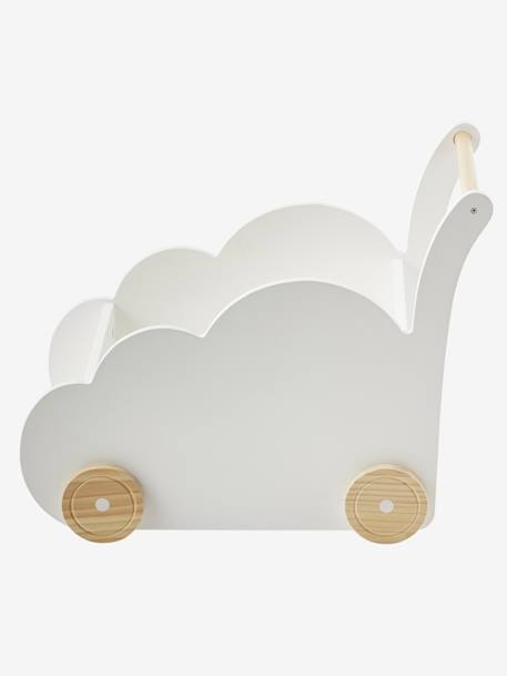 Caja carrito Nube Blanco claro liso con motivos+VERDE CLARO LISO 