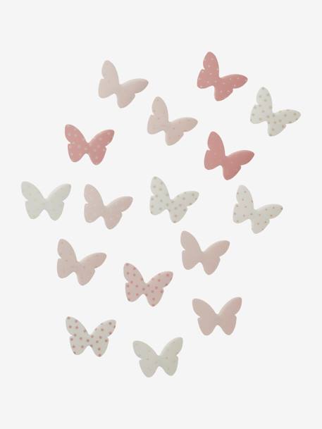 Lote de 14 mariposas decorativas niña Multicolor+ROSA CLARO ESTAMPADO 