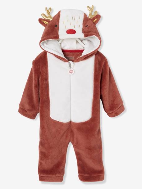 Mono bebé estilo reno de Navidad claro liso con -