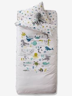 Ropa de cama-Textil Hogar y Decoración-Ropa de cama niños-Conjunto saco nórdico "fácil de arropar" con nórdico Abecedario Marino