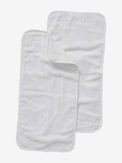 Blanco y Oro-Puericultura-Pack de 2 toallas de recambio para alfombra cambiador portátil
