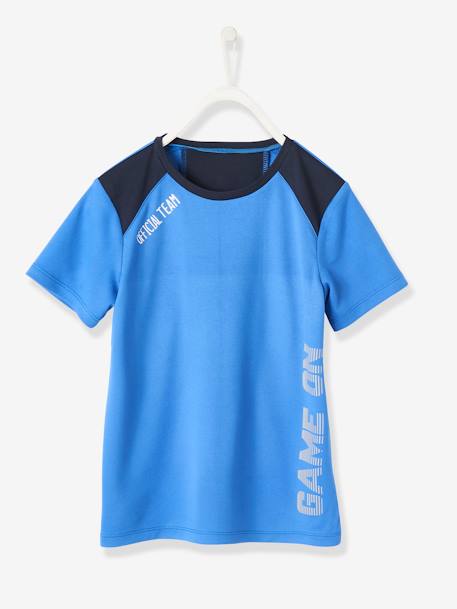 Camiseta de deporte para niño de tejido técnico AZUL OSCURO LISO CON MOTIVOS 