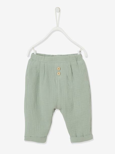 Pantalones prendas punto-Bebé-Pantalón corte árabe de gasa de algodón