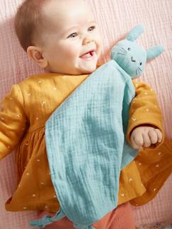 Bebé Cereza-Juguetes- Primera edad-Doudous, peluches y juguetes de tejido-Doudou de paño + sonajero redondo