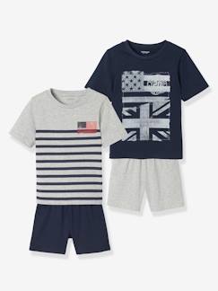 Ecorresponsables-Niño-Pack de 2 pijamas con short Flags surtidos, para niño