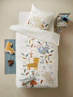 Textil Hogar y Decoración-Ropa de cama niños-Conjunto de funda nórdica + funda de almohada Jungle Paradise
