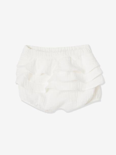 Lote de 2 pantalones bombachos de gasa de algodón para bebé niña BLANCO CLARO BICOLOR/MULTICOLO+ROSA CLARO BICOLOR/MULTICOLOR 