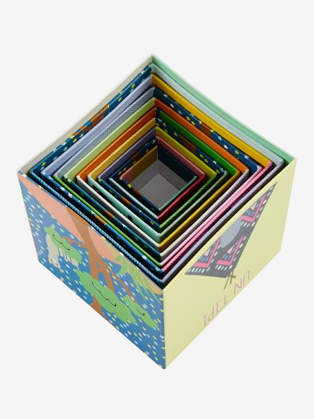 Pirámide de 10 cubos multicolor 