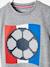 Camiseta fútbol con motivo de balón en relieve, para niño GRIS MEDIO JASPEADO 
