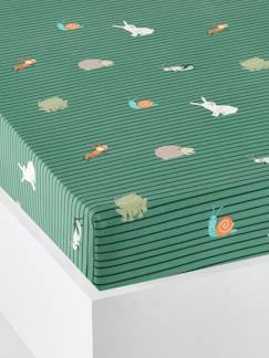 Textil Hogar y Decoración-Ropa de cama niños-Sábanas bajeras ajustables-Sábana bajera infantil Estudio Animal de algodón orgánico*