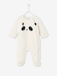 Pijamas y bodies bebé-Pelele "panda" de pelo sintético para bebé niño