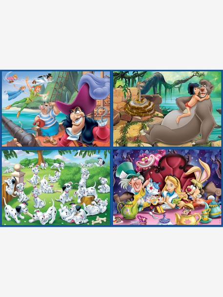 Lote de 4 puzzles progresivos 50 a 150 piezas Multi 4 Clásicos Disney® EDUCA BLANCO OSCURO LISO CON MOTIVOS 