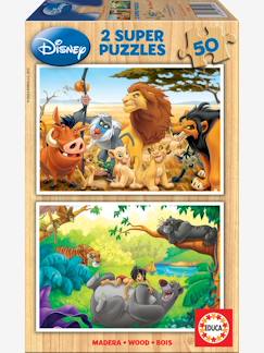 Lote de 2 puzzles de madera de 50 piezas Disney® Animal Friends El Rey León + El Libro de la Selva EDUCA