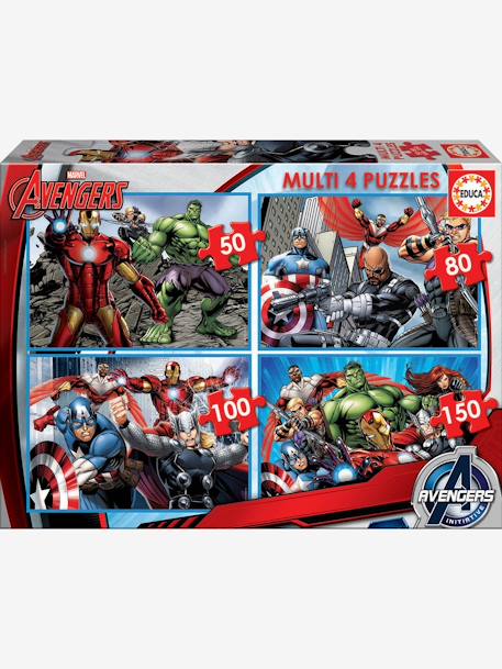 Lote de 4 puzzles progresivos de 50 a 150 piezas Multi 4 Marvel® Los Vengadores EDUCA multicolor 