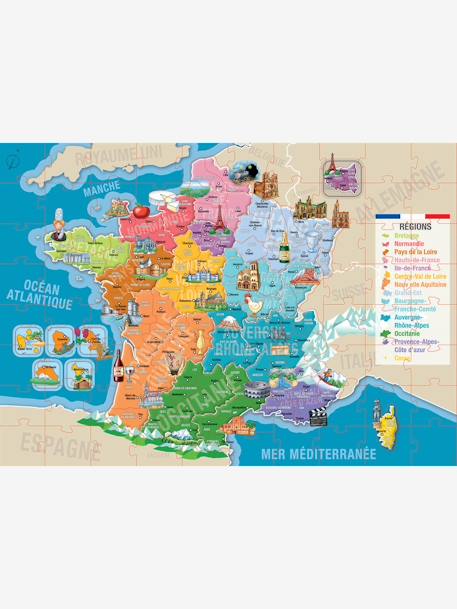 Puzzle 150 piezas Departamentos y regiones de Francia EDUCA AZUL MEDIO LISO CON MOTIVOS 