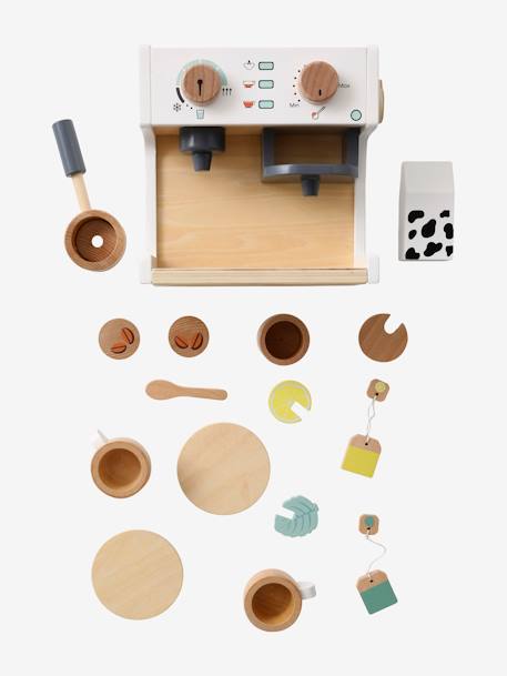 Máquina de café y de té, de madera multicolor 