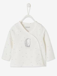 Bebé-Camisetas-Chaqueta cruzada de algodón orgánico, para recién nacido