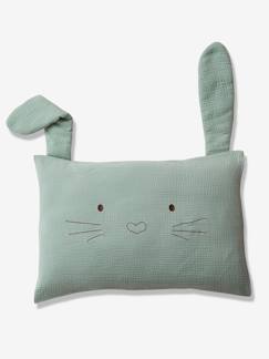 Ecorresponsables-Funda de almohada de gasa de algodón para bebé Conejo Verde