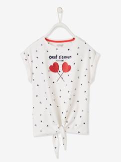 Selección hasta 10€-Niña-Camisetas-Camiseta con corazones y detalle irisado, para niña