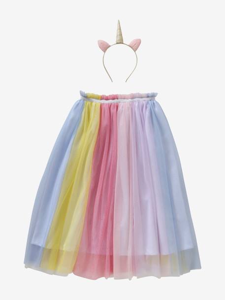 Conjunto de falda tutú + diadema Unicornio multicolor 
