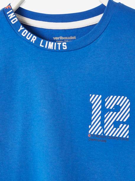 Camiseta deportiva con número, para niño AZUL MEDIO LISO CON MOTIVOS 