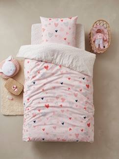 Textil Hogar y Decoración-Ropa de cama niños-Conjunto de funda nórdica + funda de almohada infantil Corazones en Fiesta, Basics