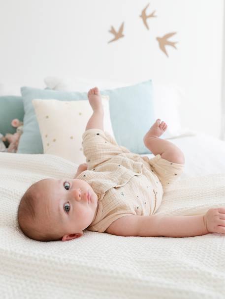 Ideas Regalo Nacimiento-Bebé-Monos y petos-Mono para bebé recién nacido niño de gasa de algodón bordado