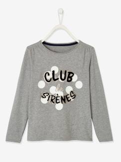 camisetas-Niña-Camisetas-Camiseta de manga larga "Club des Sirènes" con detalles fantasía, para niña
