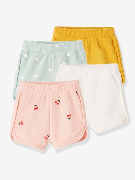 Pijamas y bodies bebé-Bebé-Pack de 4 shorts de felpa para bebé