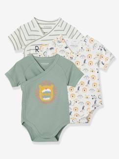 Pijamas y bodies bebé-Pack de 3 bodies para recién nacido, de manga corta