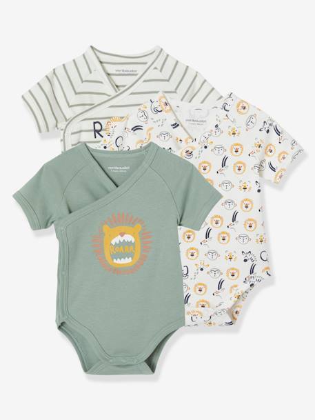 Pijamas y bodies bebé-Bebé-Bodies-Pack de 3 bodies para recién nacido, de manga corta