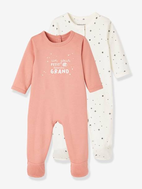 Preparar la llegada del Bebé - Prematuro-Bebé-Pack de 2 pijamas de algodón orgánico, para recién nacido