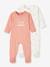 Pack de 2 pijamas de algodón orgánico, para recién nacido ROSA CLARO LISO CON MOTIVOS 