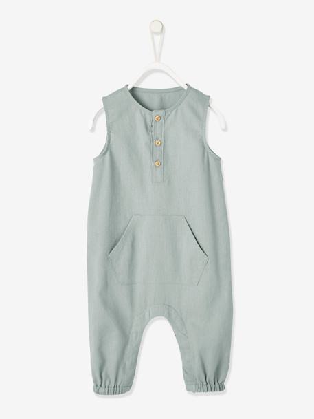 Bebé-Mono de lino y algodón para bebé niño