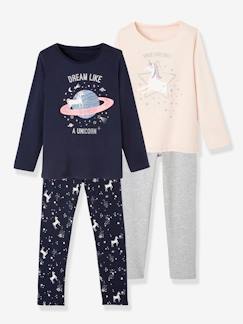 Pijamas y bodies bebé-Niña-Pijamas-Pack de 2 pijamas Unicornio