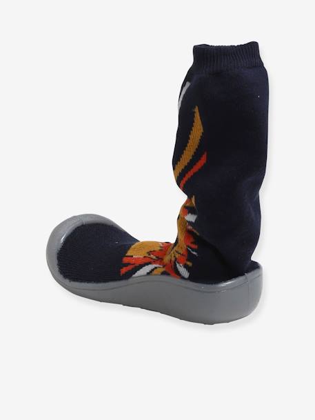 Zapatillas de casa estilo calcetines antideslizantes, para niño AZUL OSCURO ESTAMPADO 