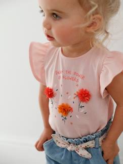 Camiseta con flores en relieve para bebé