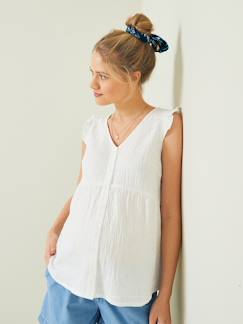 Especial Lactancia-Ropa Premamá-Blusas y camisas embarazo-Blusa para embarazo y lactancia de gasa de algodón