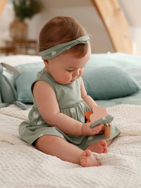 Ideas Regalo Nacimiento-Bebé-Vestidos, faldas-Vestido y cinta para el cabello a juego para bebé niña