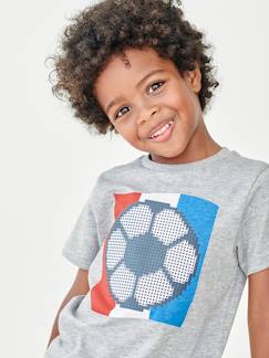 Niño-Camiseta fútbol con motivo de balón en relieve, para niño