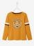 Camiseta estilo universitario con detalles irisados de algodón orgánico, para niña MARRON CLARO LISO CON MOTIVOS 
