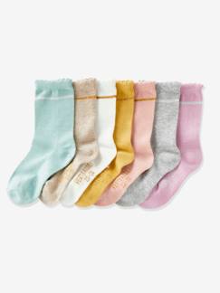 Niña-Ropa interior-Lote de 7 pares de calcetines medianos de lúrex, para niña
