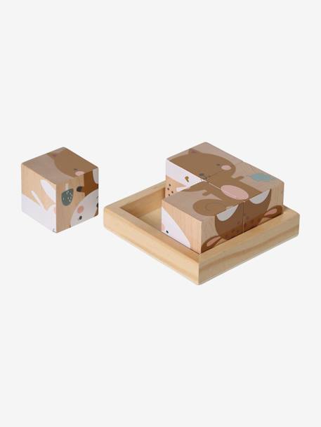 Puzzle 4 cubos Bosque Encantado de madera FSC® multicolor 
