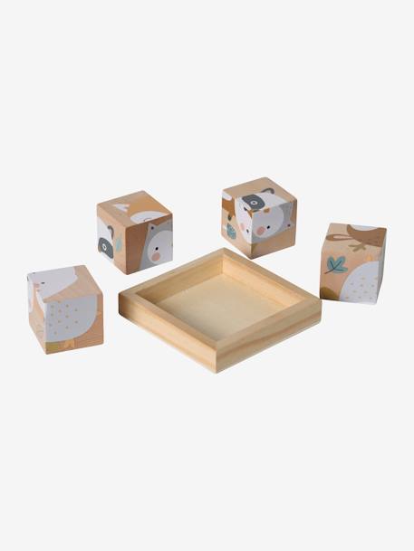 Puzzle 4 cubos Bosque Encantado de madera FSC® multicolor 