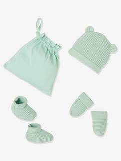 Bebé-Accesorios-Conjunto de gorra, manoplas y patucos para recién nacido, con bolsa a juego Oeko-Tex®