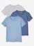 Pack de 3 camisetas para niño de manga corta AZUL CLARO LISO 