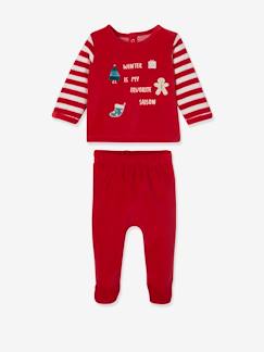 -Pijama 2 prendas de terciopelo bebé Navidad